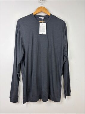 New Son of A Tailor Shirt Mens XXLT Gray Merino Wool Long Sleeve Tee Custom Made